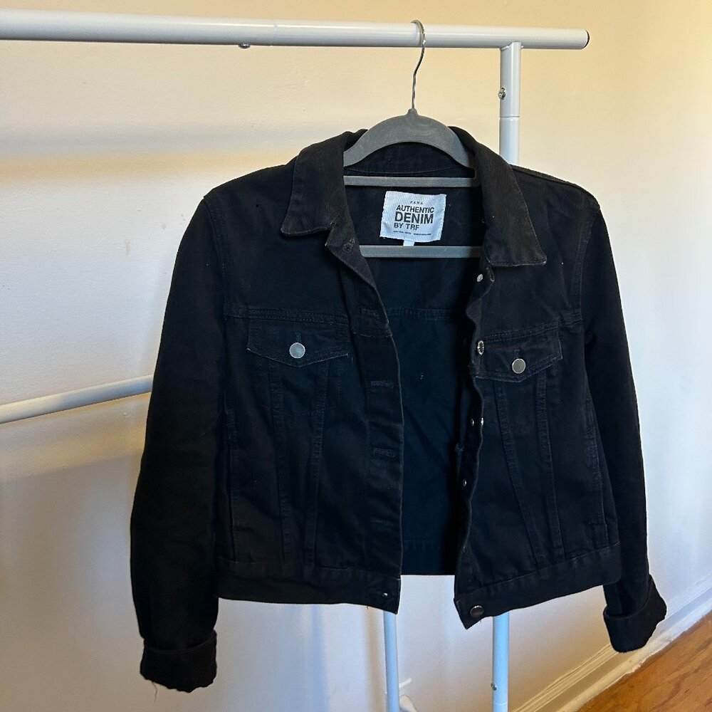 Zara Basic Black Denim Jacket